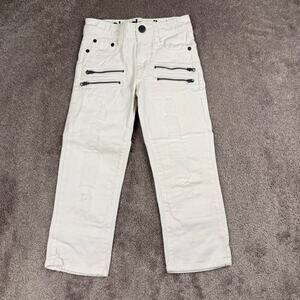 White Akademiks' Distressed & Zippers Jeans Size 5 Child y2k Hip Hop
